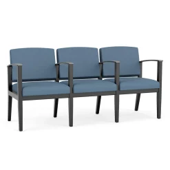Mason Street Wood 3 Seat Sofa with Center Arms in Standard Upholstery