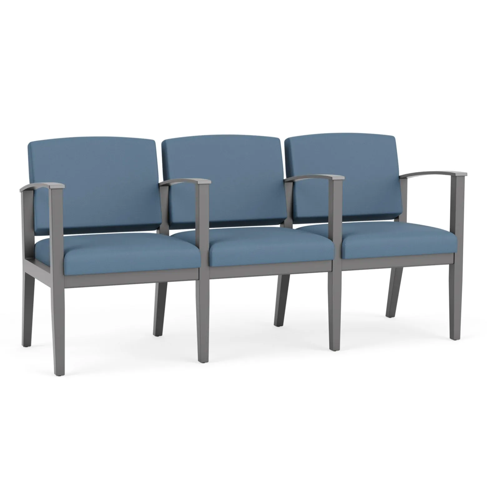 Mason Street Wood 3 Seat Sofa with Center Arms in Standard Upholstery