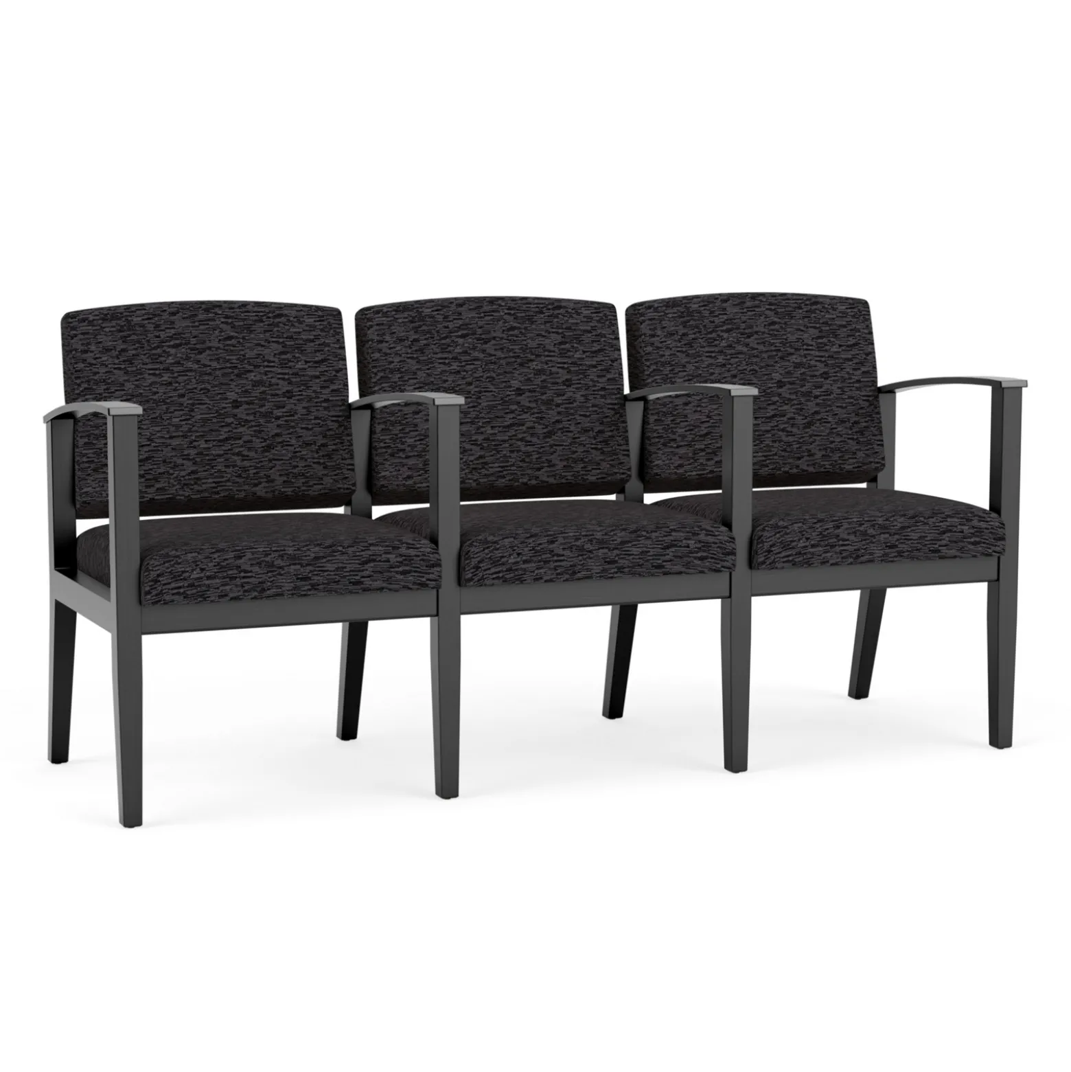Mason Street Wood 3 Seat Sofa with Center Arms in Standard Upholstery
