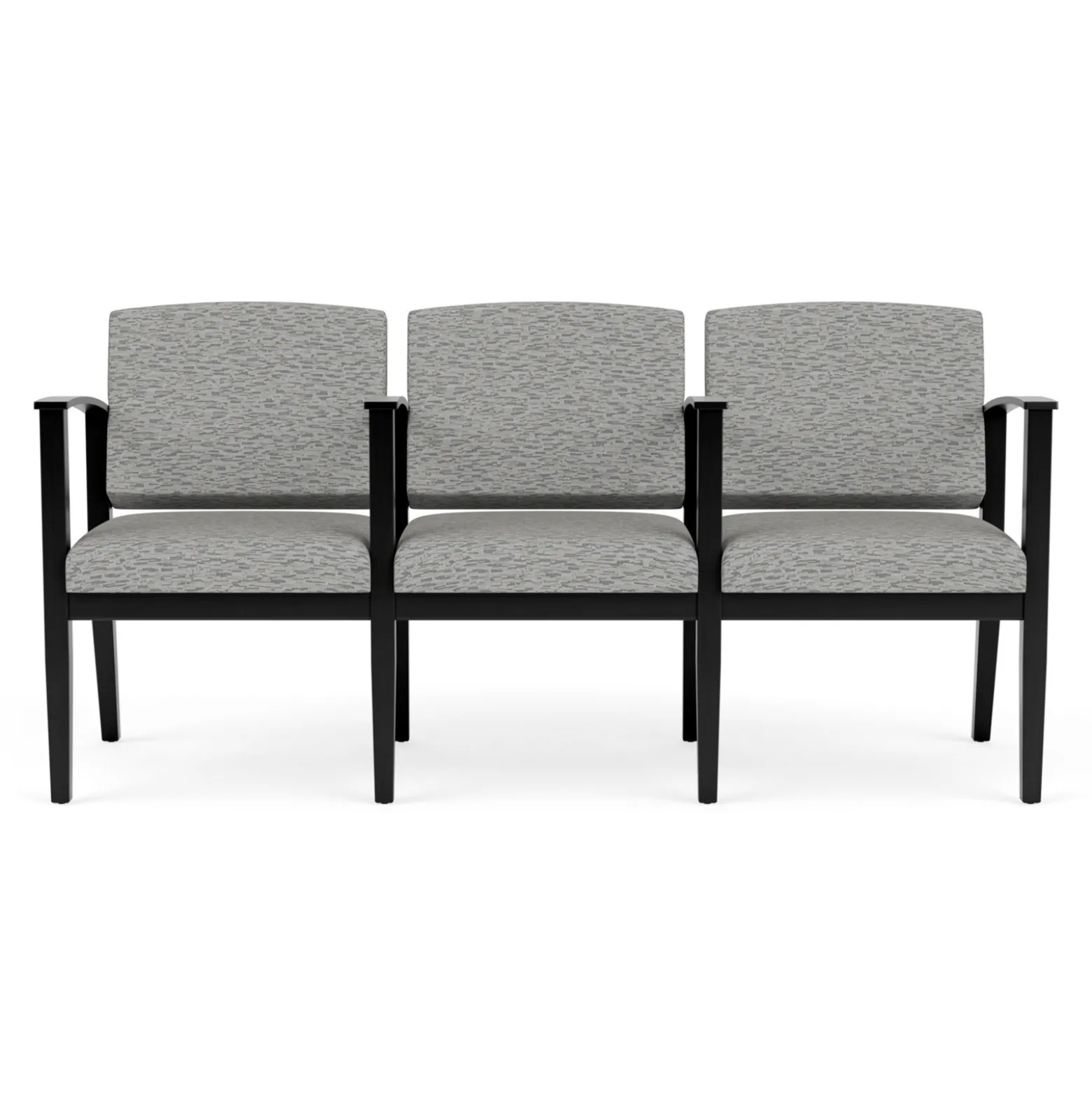 Mason Street Wood 3 Seat Sofa with Center Arms in Standard Upholstery
