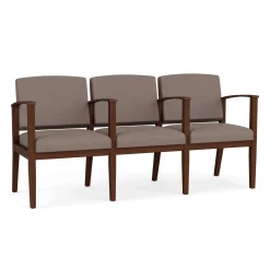 Mason Street Wood 3 Seat Sofa with Center Arms in Standard Upholstery