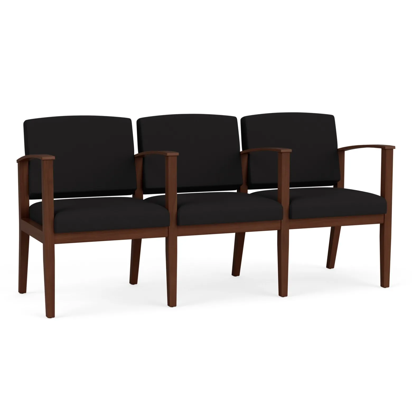 Mason Street Wood 3 Seat Sofa with Center Arms in Standard Upholstery