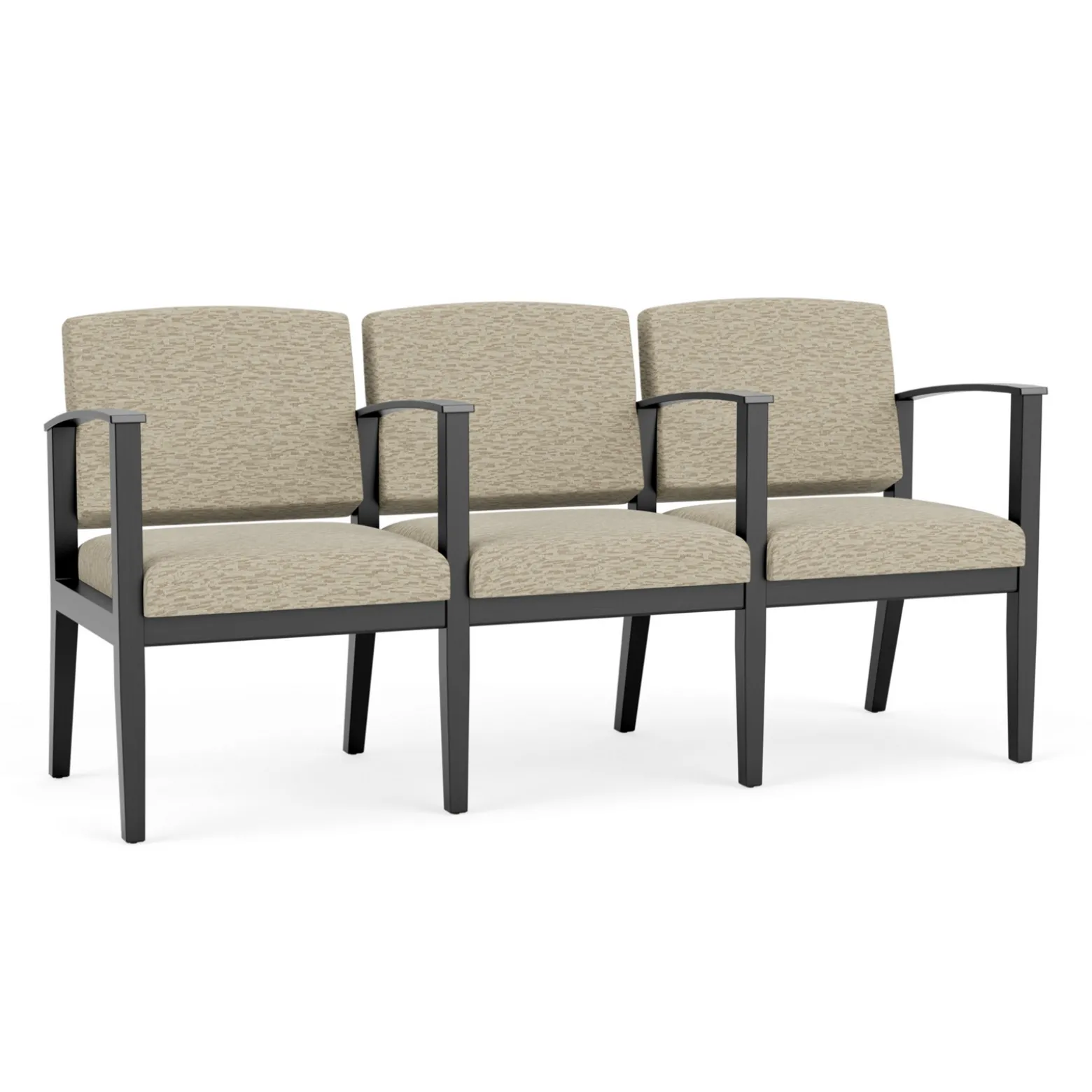 Mason Street Wood 3 Seat Sofa with Center Arms in Standard Upholstery