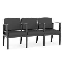 Mason Street Wood 3 Seat Sofa with Center Arms in Standard Upholstery