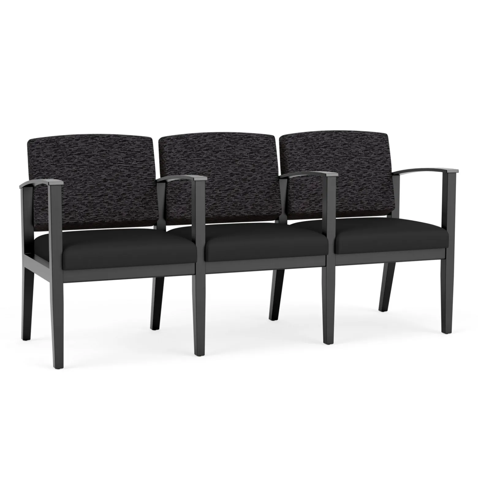 Mason Street Wood 3 Seat Sofa with Center Arms in Standard Upholstery