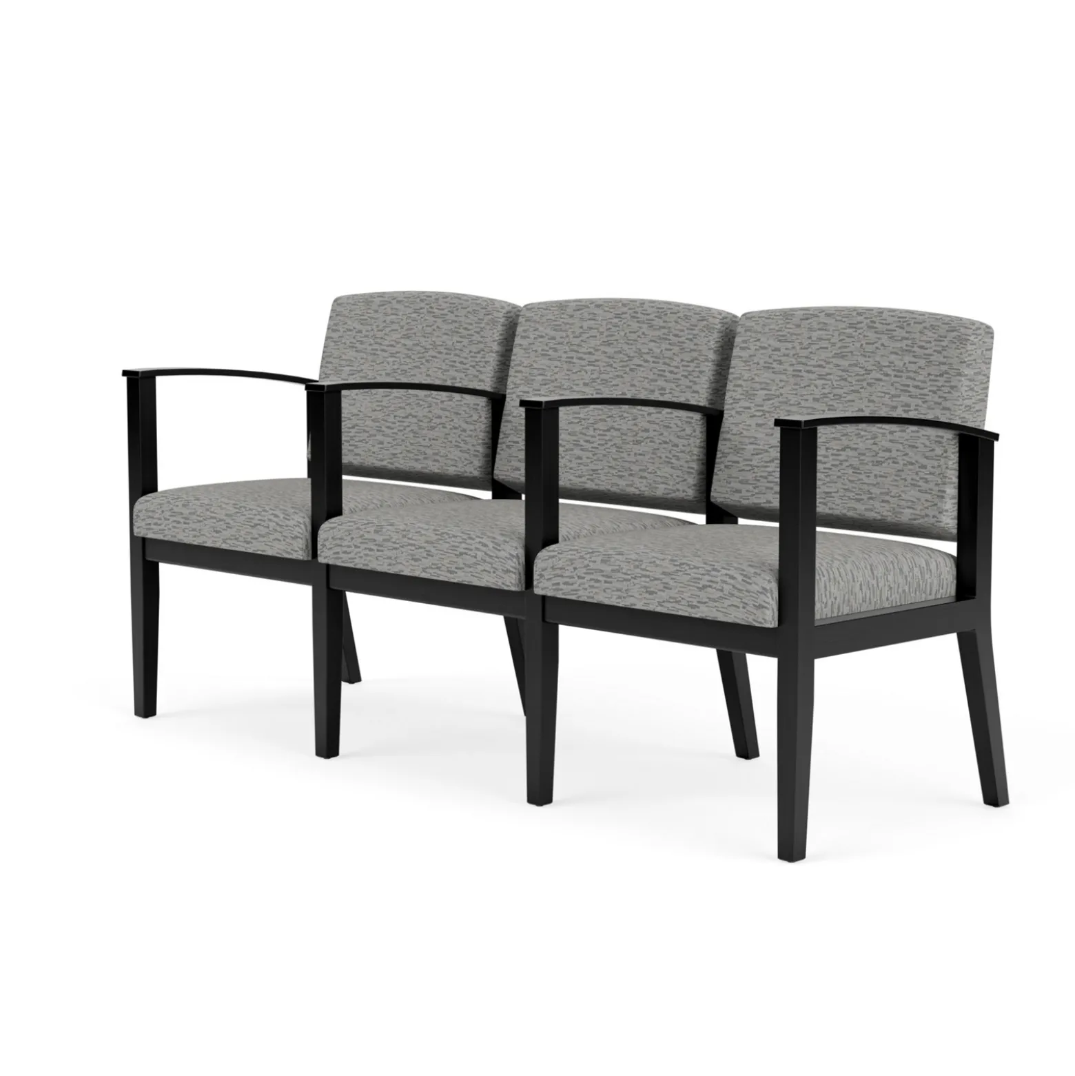 Mason Street Wood 3 Seat Sofa with Center Arms in Standard Upholstery