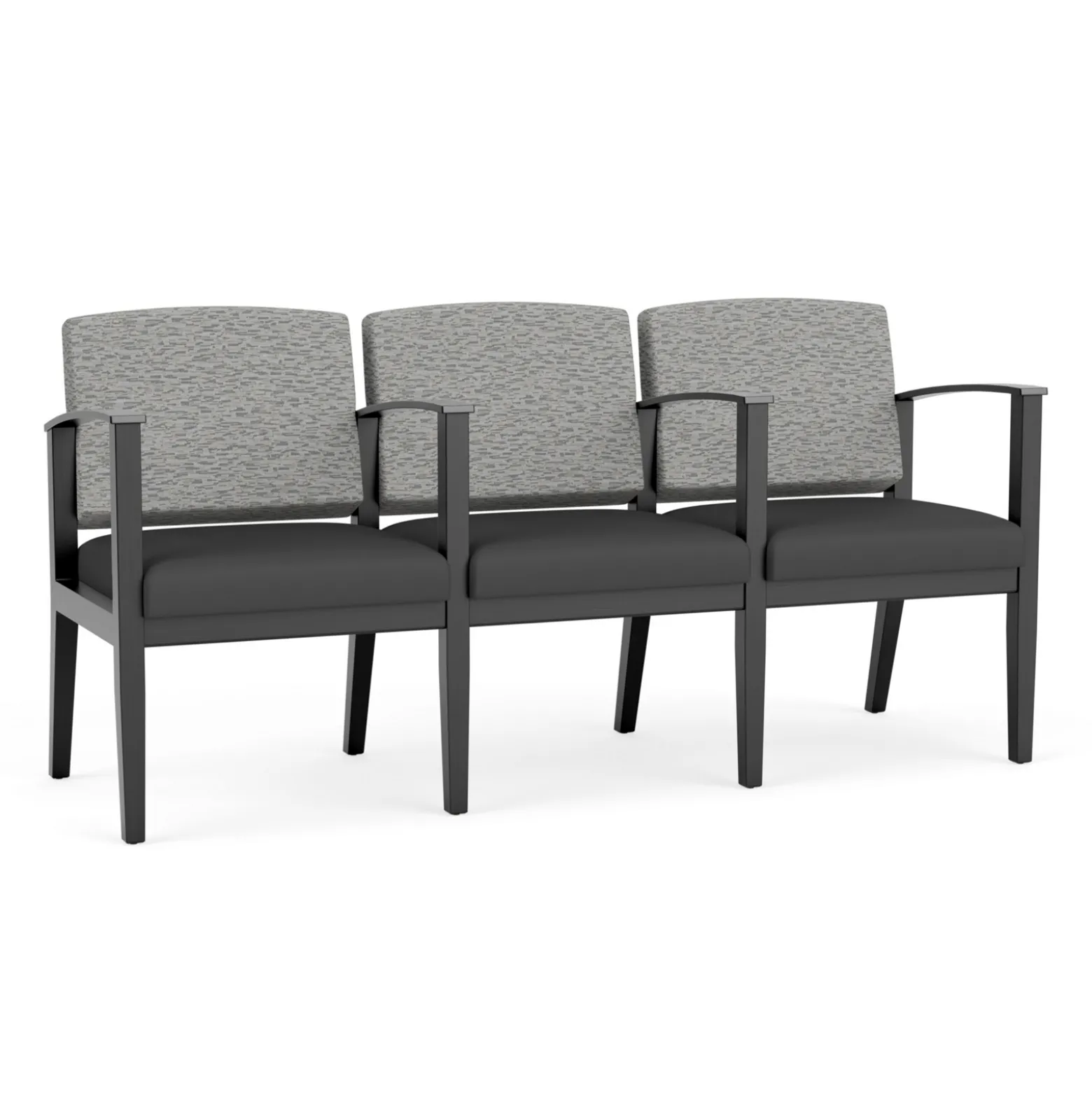 Mason Street Wood 3 Seat Sofa with Center Arms in Standard Upholstery