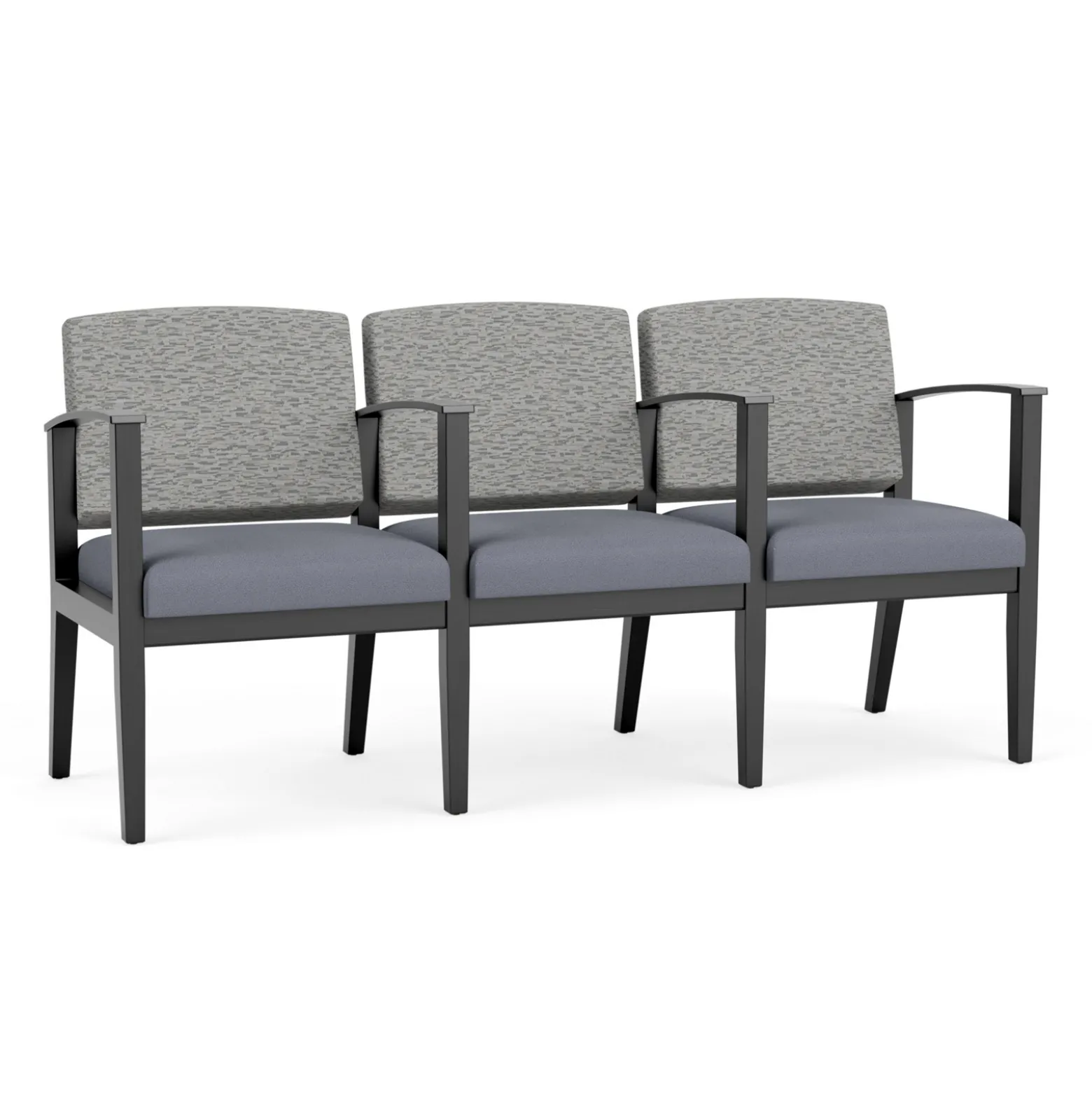 Mason Street Wood 3 Seat Sofa with Center Arms in Standard Upholstery