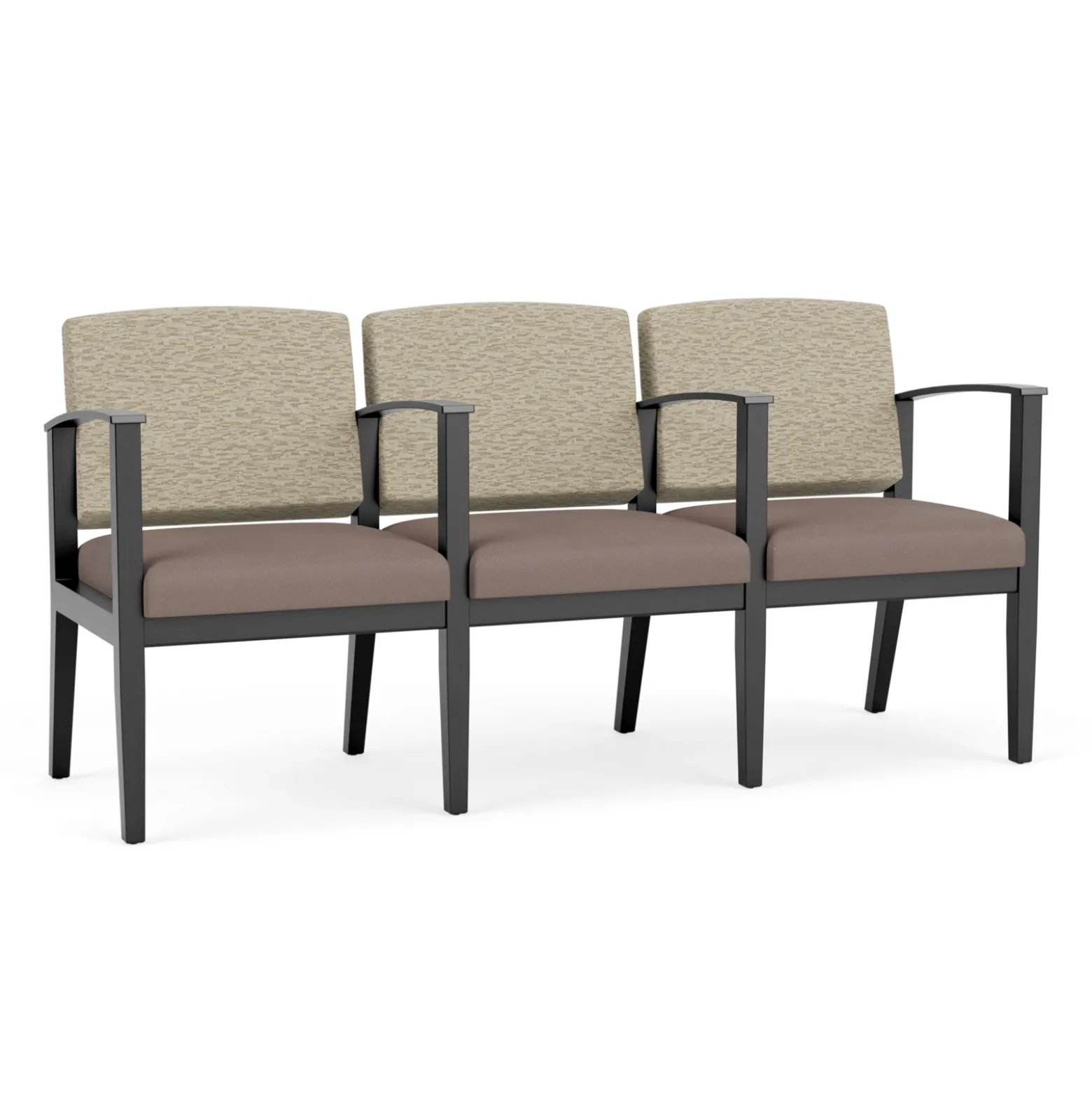 Mason Street Wood 3 Seat Sofa with Center Arms in Standard Upholstery