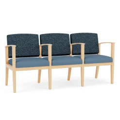 Mason Street Wood 3 Seat Sofa with Center Arms in Standard Upholstery
