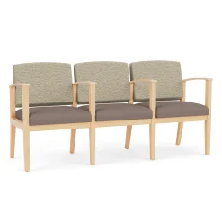 Mason Street Wood 3 Seat Sofa with Center Arms in Standard Upholstery