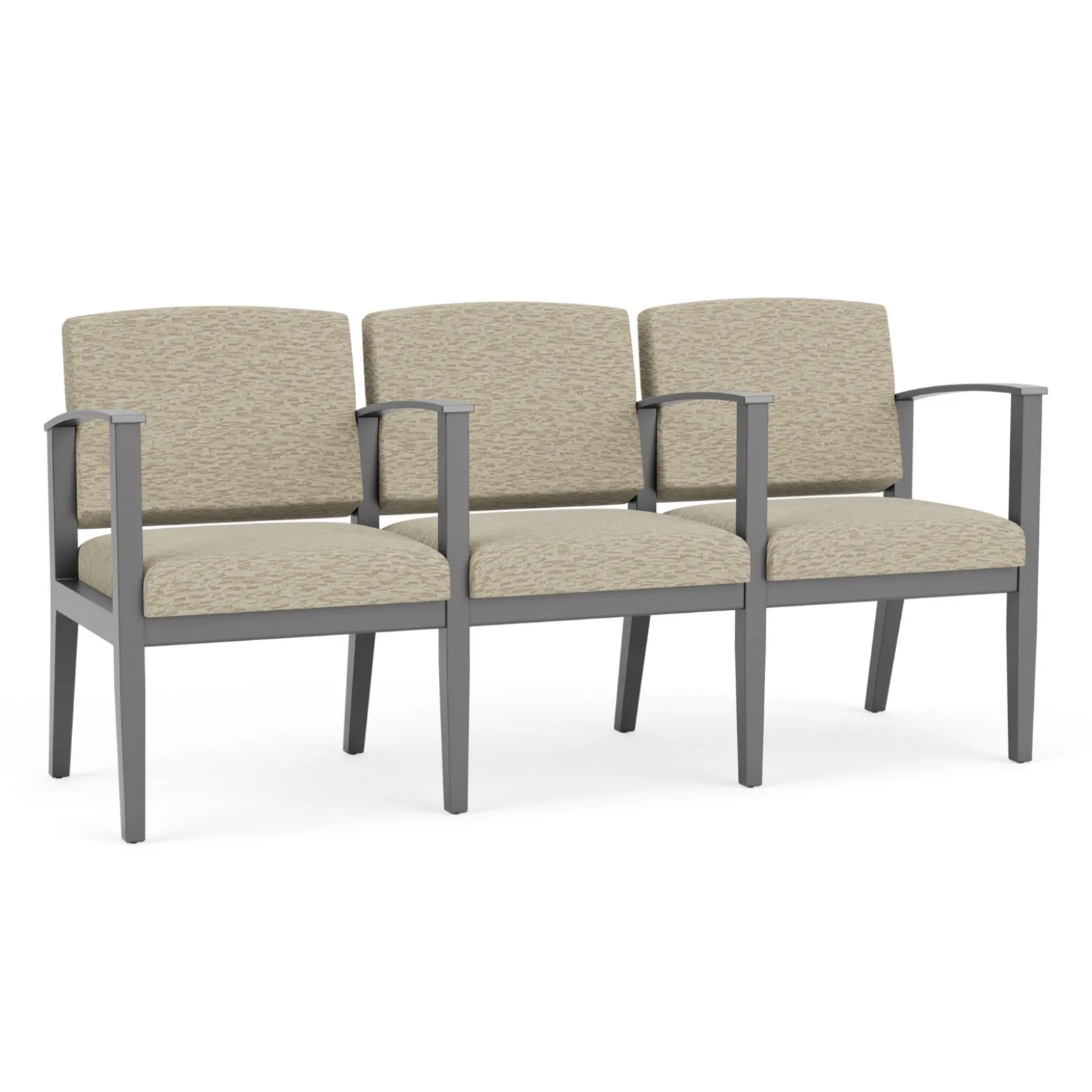 Mason Street Wood 3 Seat Sofa with Center Arms in Standard Upholstery