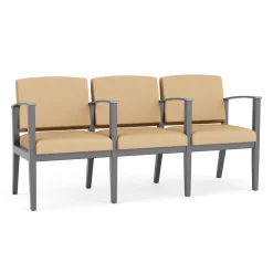 Mason Street Wood 3 Seat Sofa with Center Arms in Standard Upholstery