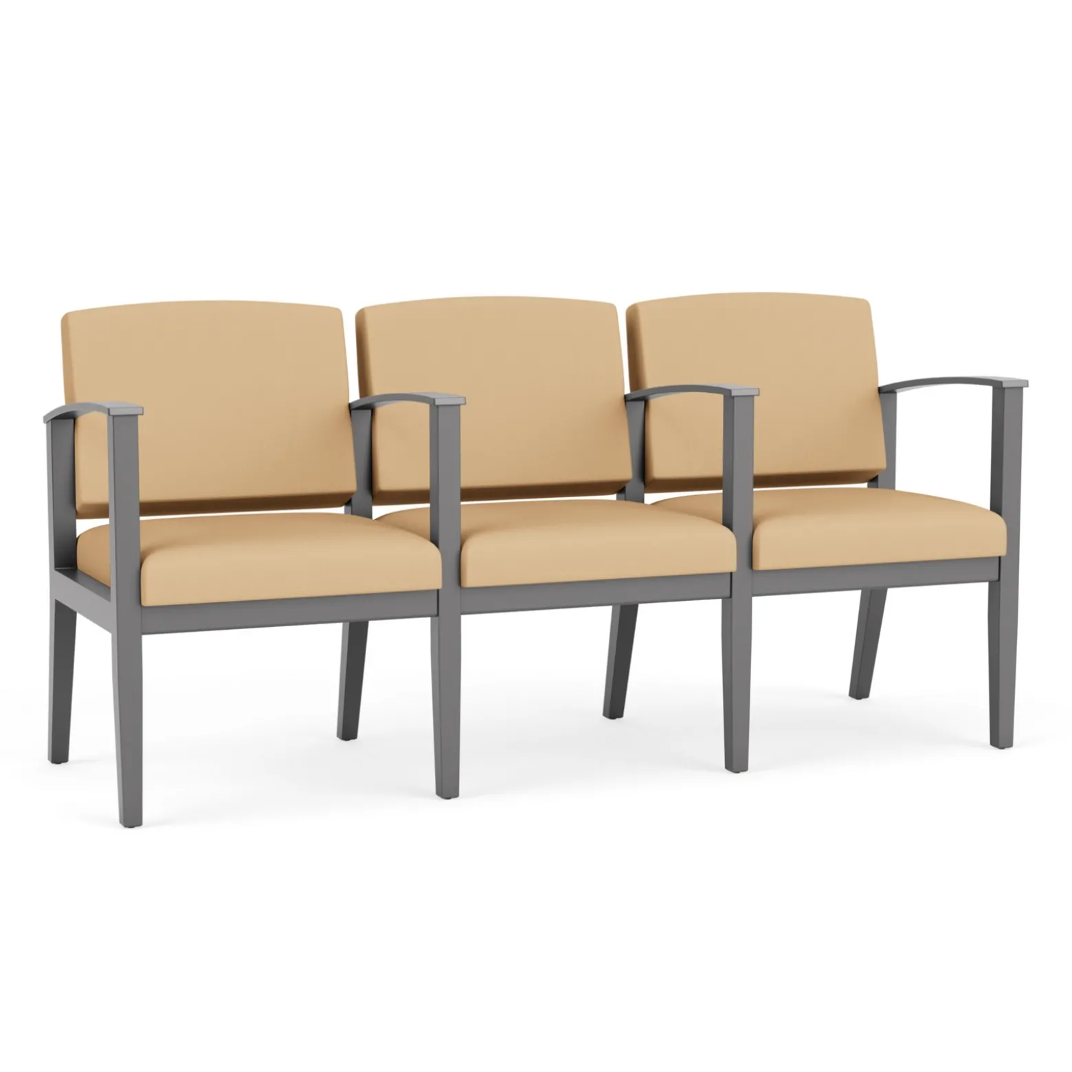 Mason Street Wood 3 Seat Sofa with Center Arms in Standard Upholstery