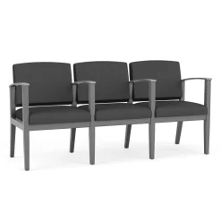 Mason Street Wood 3 Seat Sofa with Center Arms in Standard Upholstery