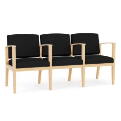 Mason Street Wood 3 Seat Sofa with Center Arms in Standard Upholstery