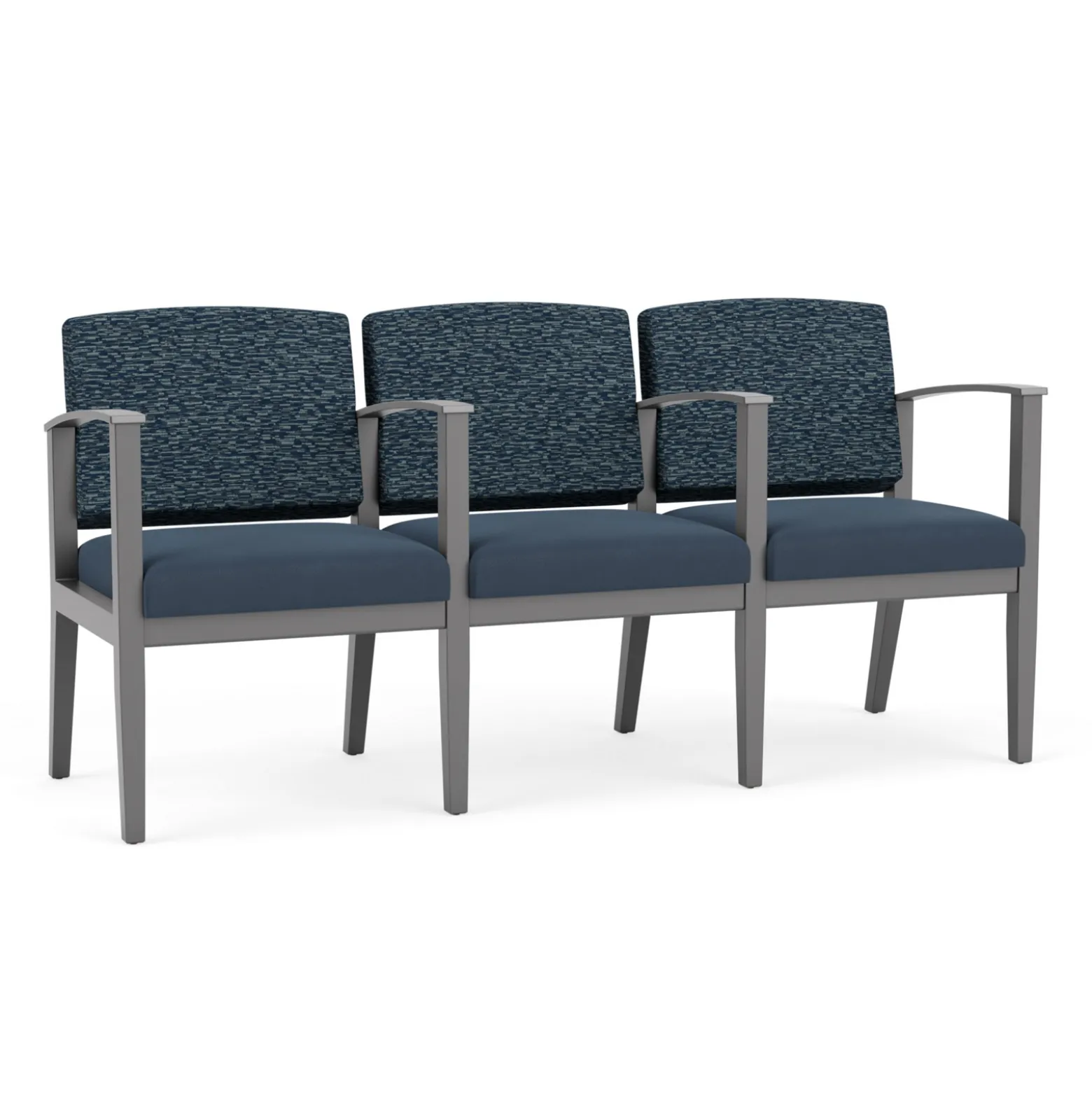 Mason Street Wood 3 Seat Sofa with Center Arms in Standard Upholstery