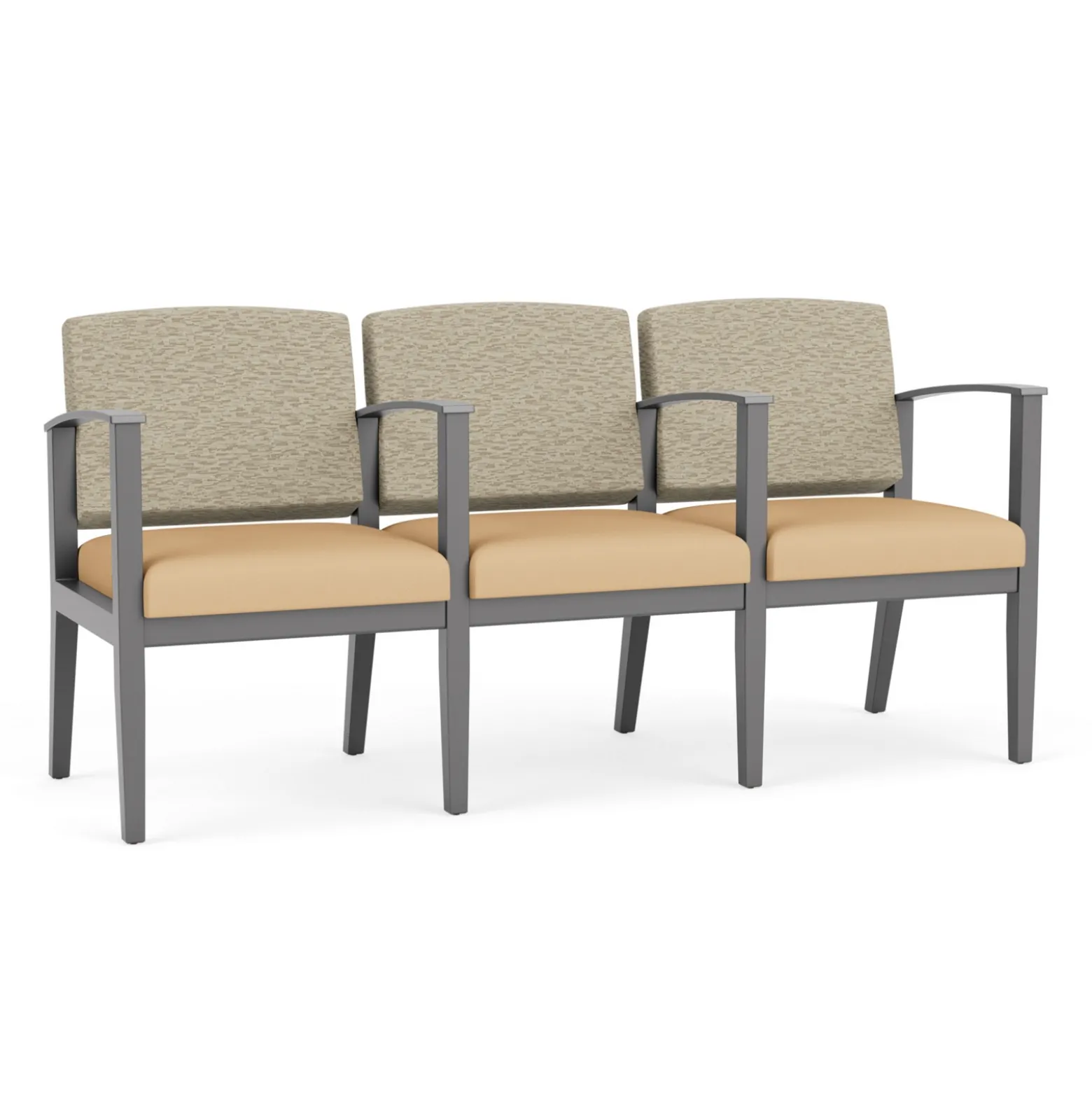 Mason Street Wood 3 Seat Sofa with Center Arms in Standard Upholstery