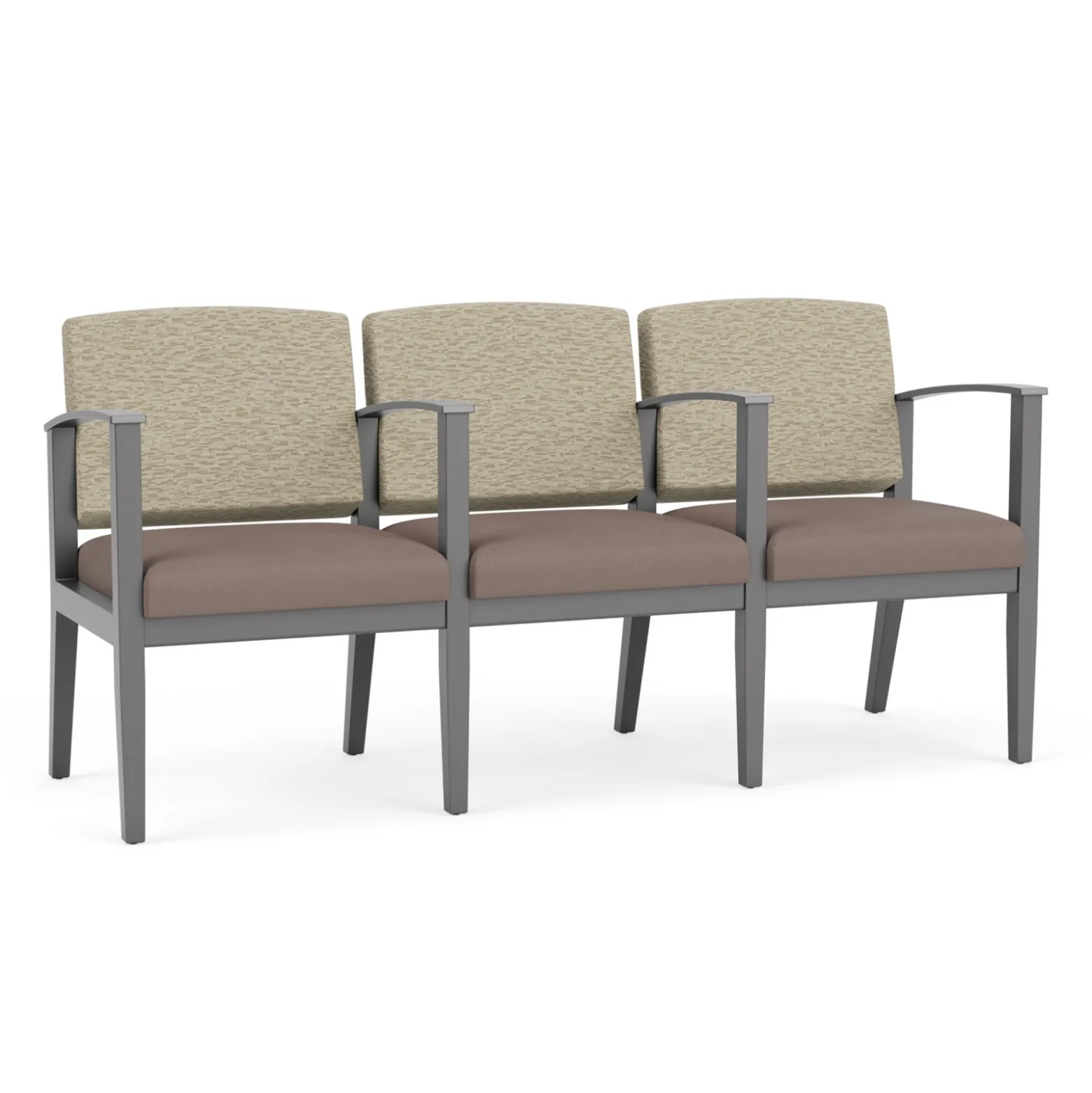 Mason Street Wood 3 Seat Sofa with Center Arms in Standard Upholstery