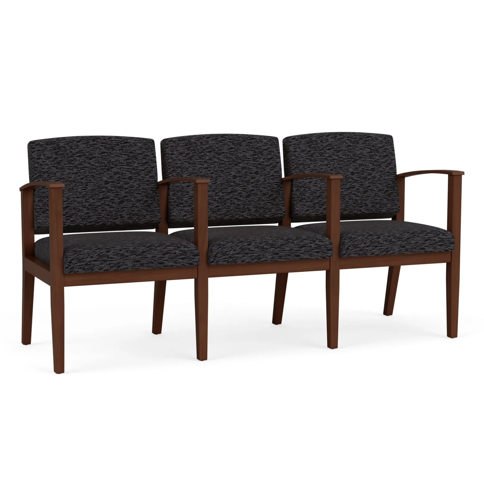 Mason Street Wood 3 Seat Sofa with Center Arms in Standard Upholstery
