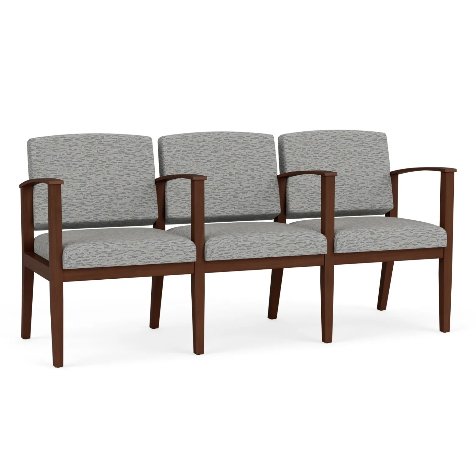 Mason Street Wood 3 Seat Sofa with Center Arms in Standard Upholstery