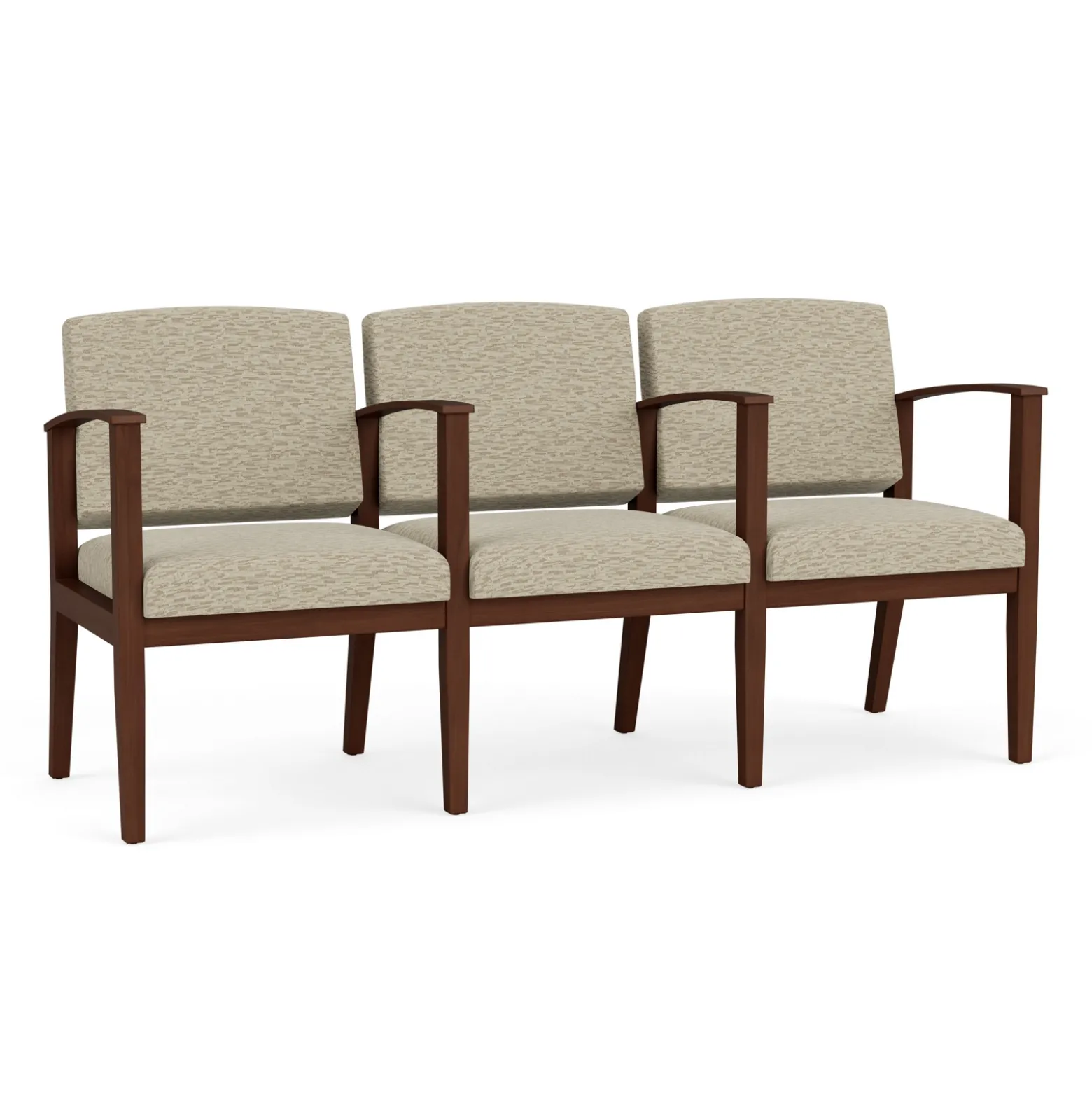 Mason Street Wood 3 Seat Sofa with Center Arms in Standard Upholstery
