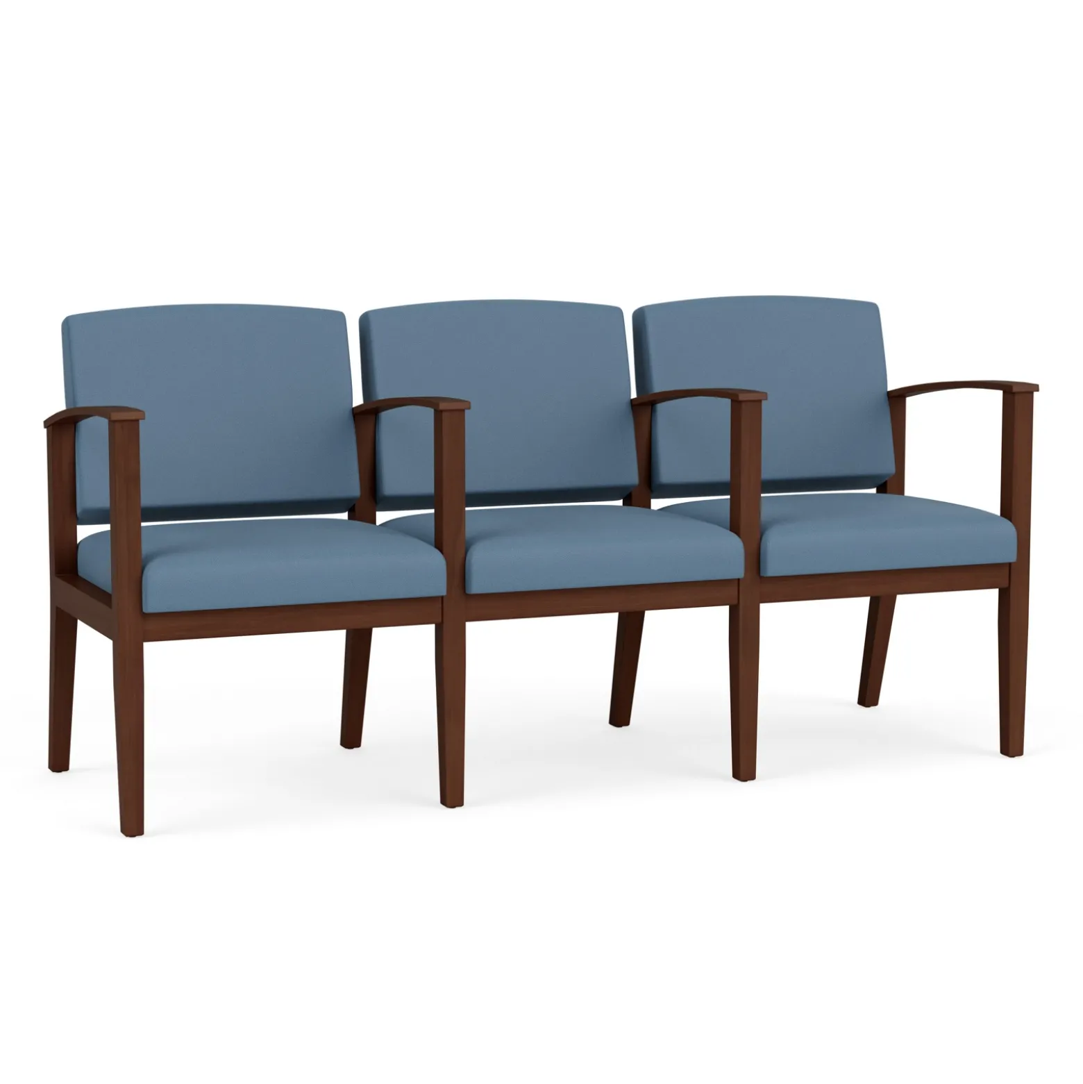 Mason Street Wood 3 Seat Sofa with Center Arms in Standard Upholstery