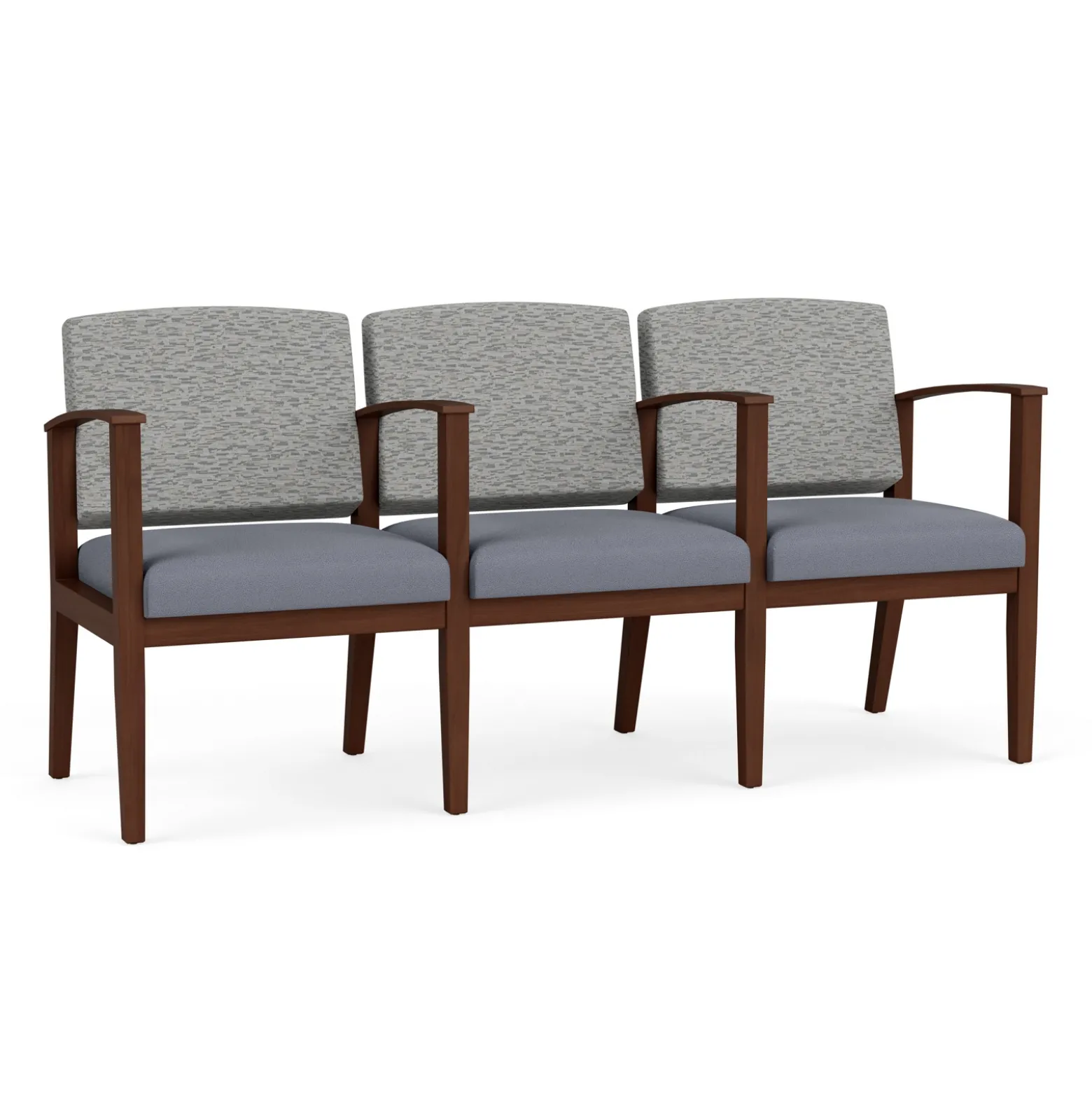 Mason Street Wood 3 Seat Sofa with Center Arms in Standard Upholstery
