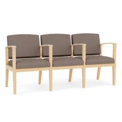 Mason Street Wood 3 Seat Sofa with Center Arms in Standard Upholstery