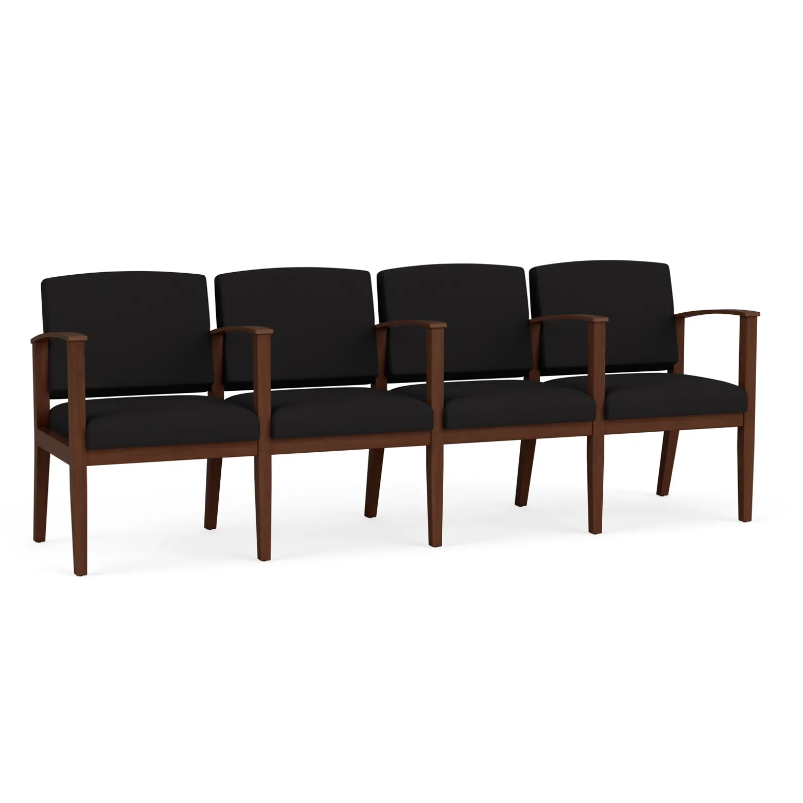 Mason Street Wood 4 Seat Sofa with Center Arms in Standard Upholstery