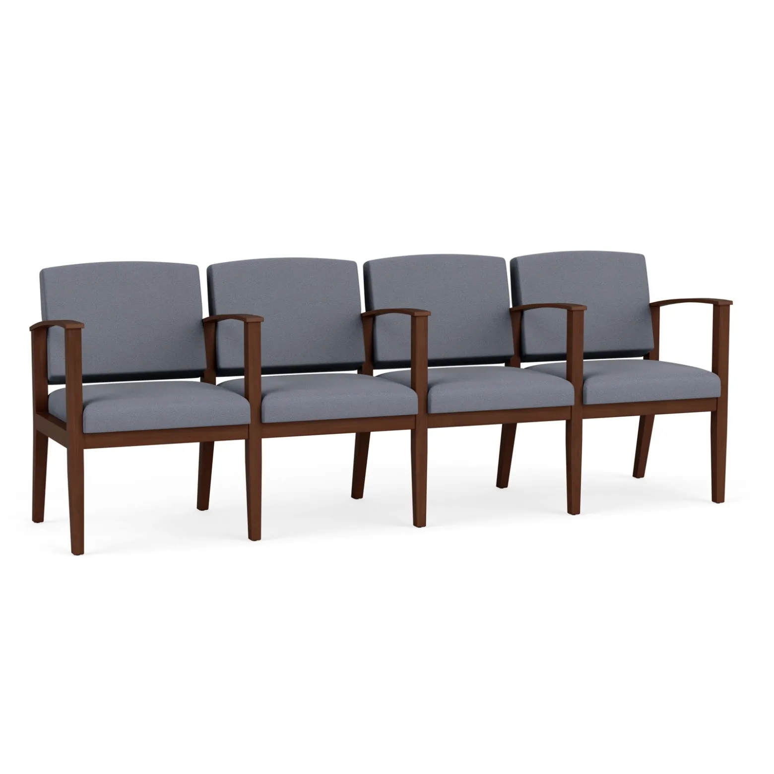 Mason Street Wood 4 Seat Sofa with Center Arms in Standard Upholstery