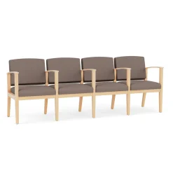 Mason Street Wood 4 Seat Sofa with Center Arms in Standard Upholstery
