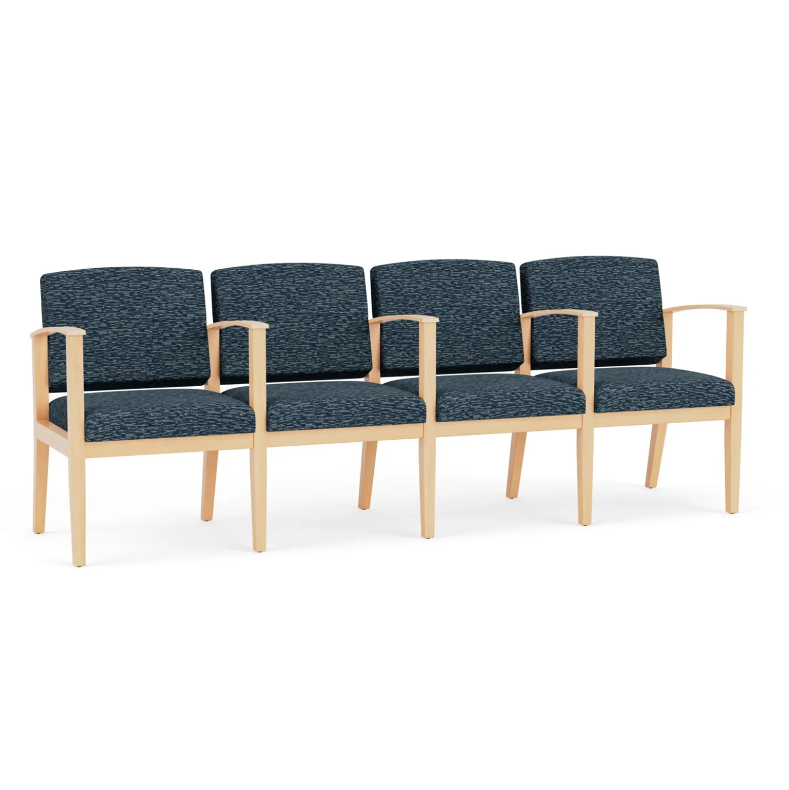 Mason Street Wood 4 Seat Sofa with Center Arms in Standard Upholstery