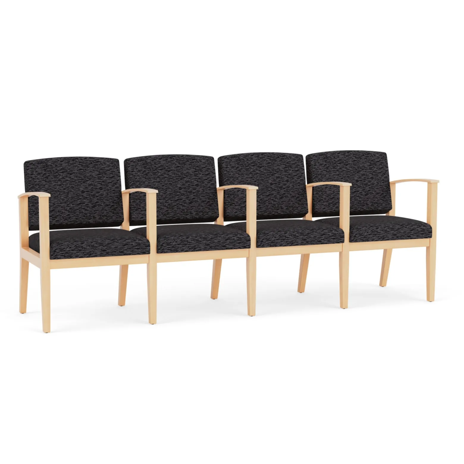Mason Street Wood 4 Seat Sofa with Center Arms in Standard Upholstery