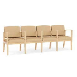Mason Street Wood 4 Seat Sofa with Center Arms in Standard Upholstery