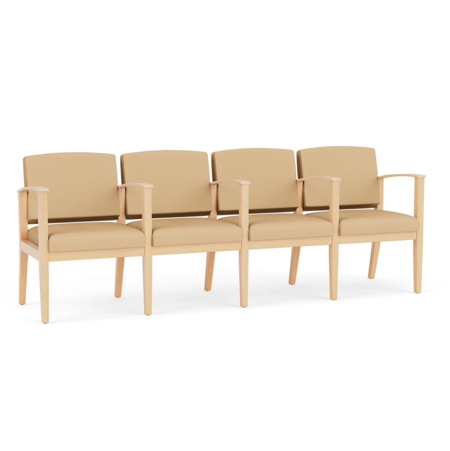 Mason Street Wood 4 Seat Sofa with Center Arms in Standard Upholstery