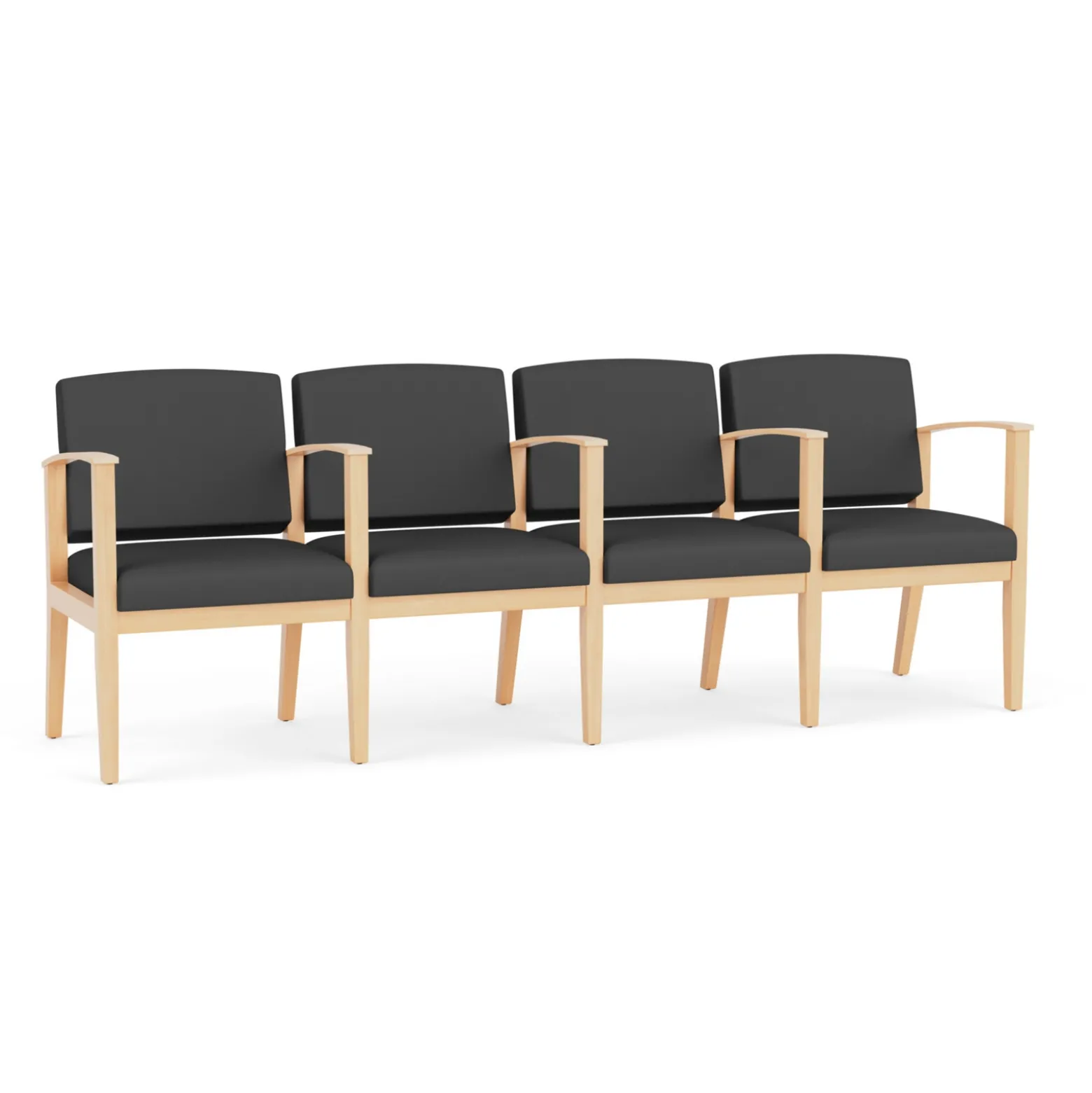 Mason Street Wood 4 Seat Sofa with Center Arms in Standard Upholstery