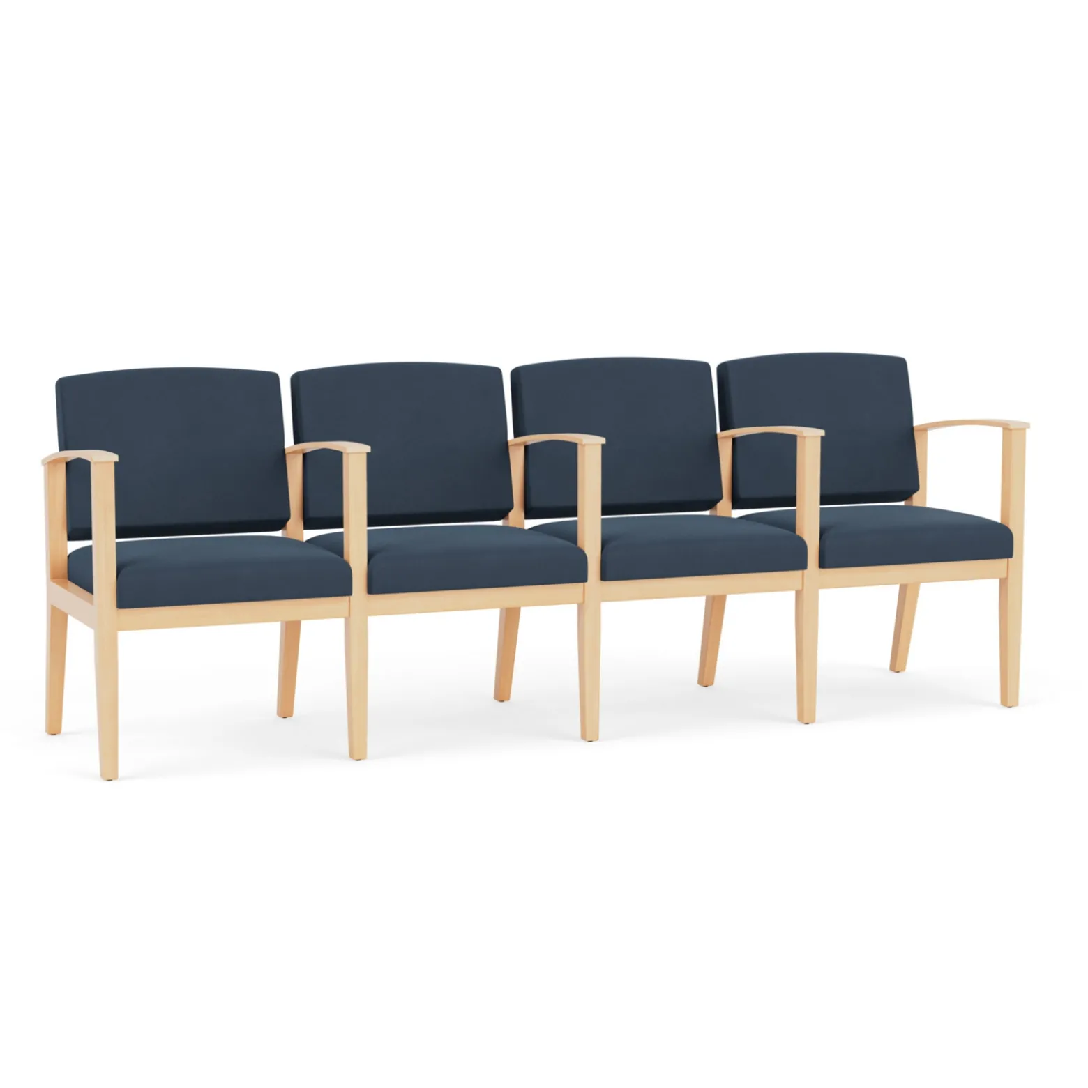 Mason Street Wood 4 Seat Sofa with Center Arms in Standard Upholstery