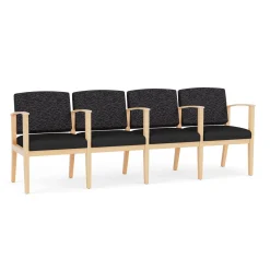 Mason Street Wood 4 Seat Sofa with Center Arms in Standard Upholstery