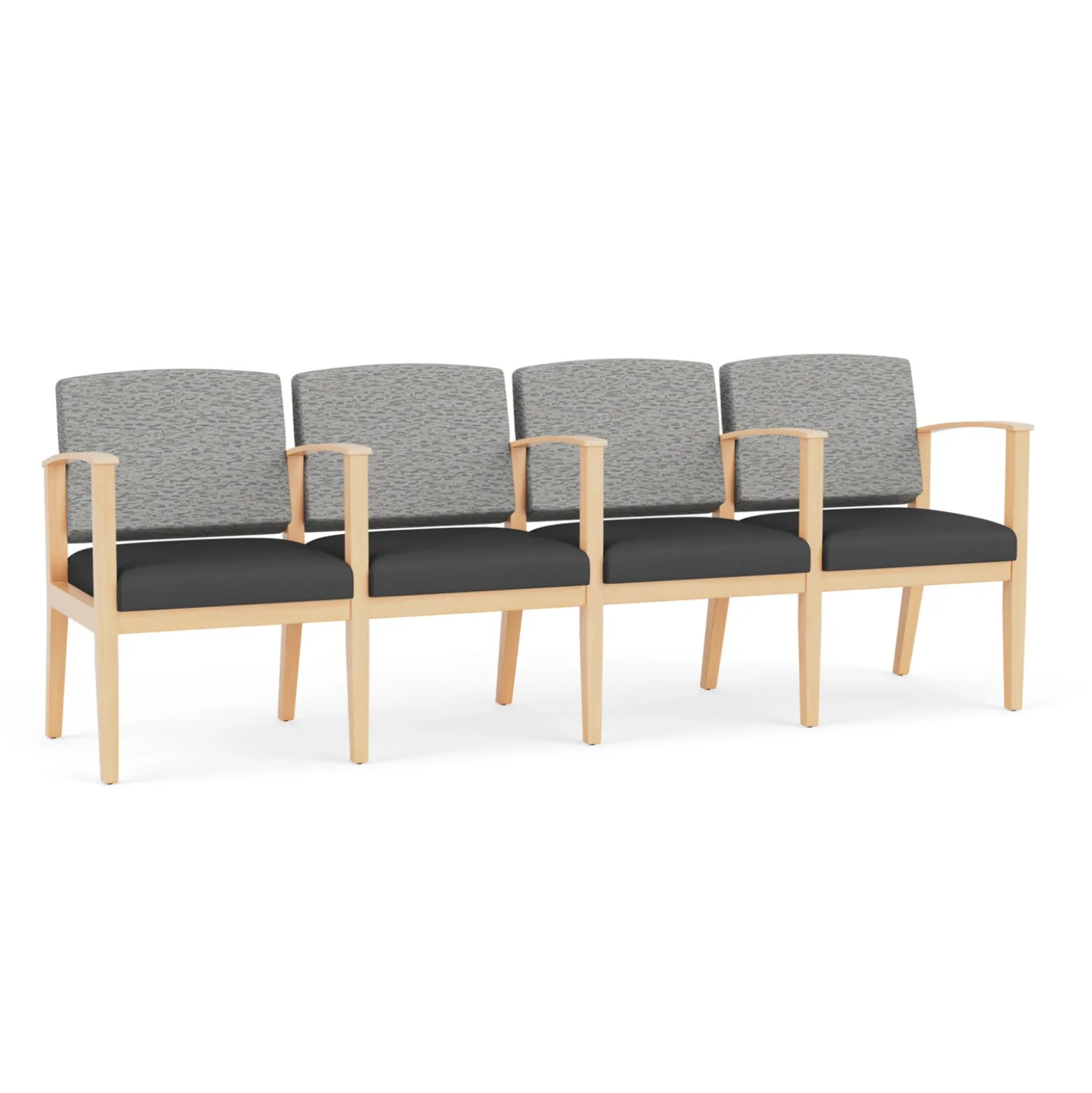 Mason Street Wood 4 Seat Sofa with Center Arms in Standard Upholstery