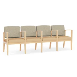 Mason Street Wood 4 Seat Sofa with Center Arms in Standard Upholstery