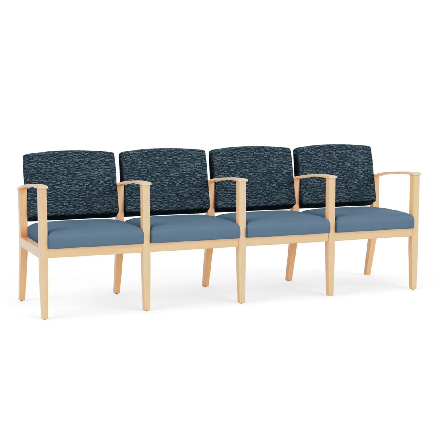 Mason Street Wood 4 Seat Sofa with Center Arms in Standard Upholstery