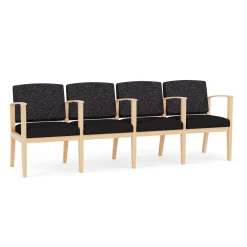 Mason Street Wood 4 Seat Sofa with Center Arms in Standard Upholstery