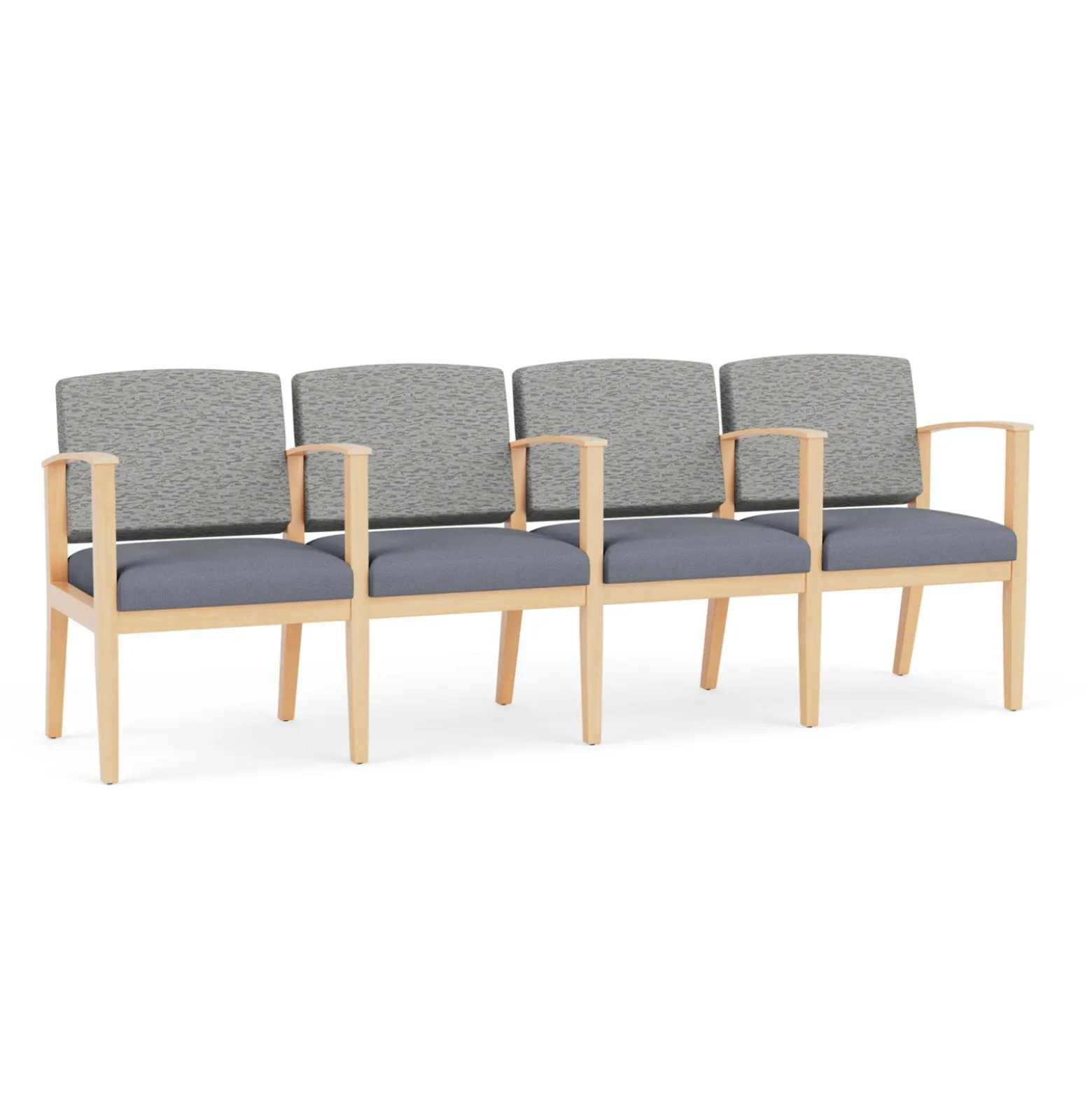 Mason Street Wood 4 Seat Sofa with Center Arms in Standard Upholstery