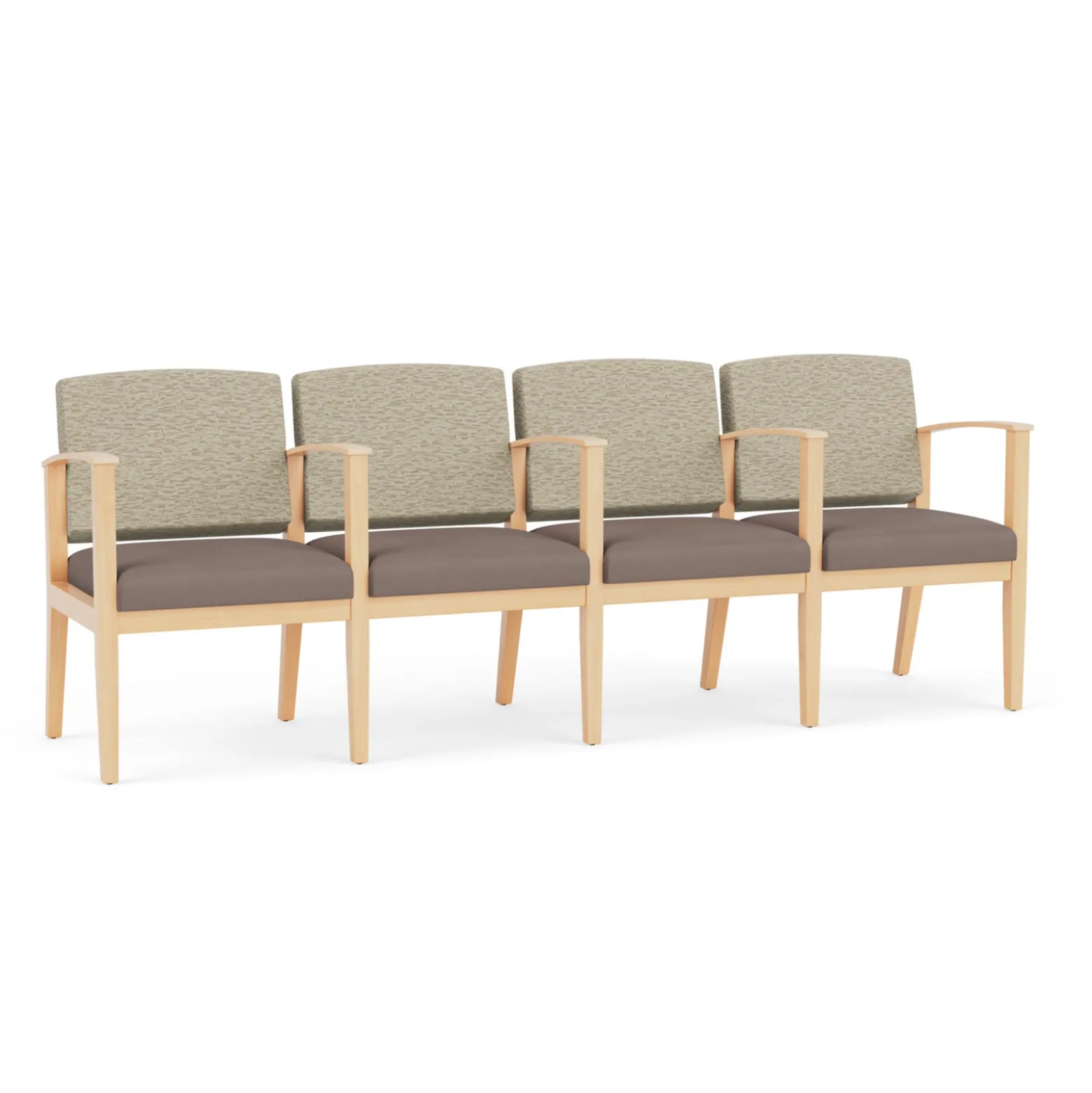Mason Street Wood 4 Seat Sofa with Center Arms in Standard Upholstery