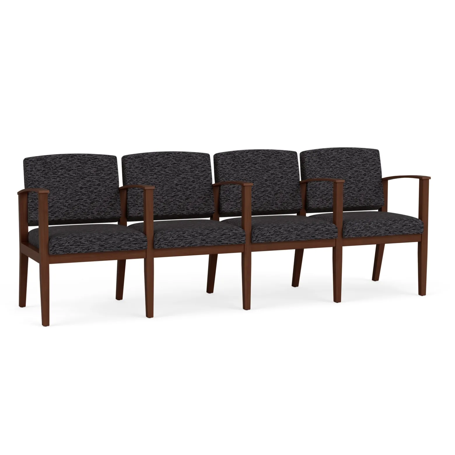Mason Street Wood 4 Seat Sofa with Center Arms in Standard Upholstery