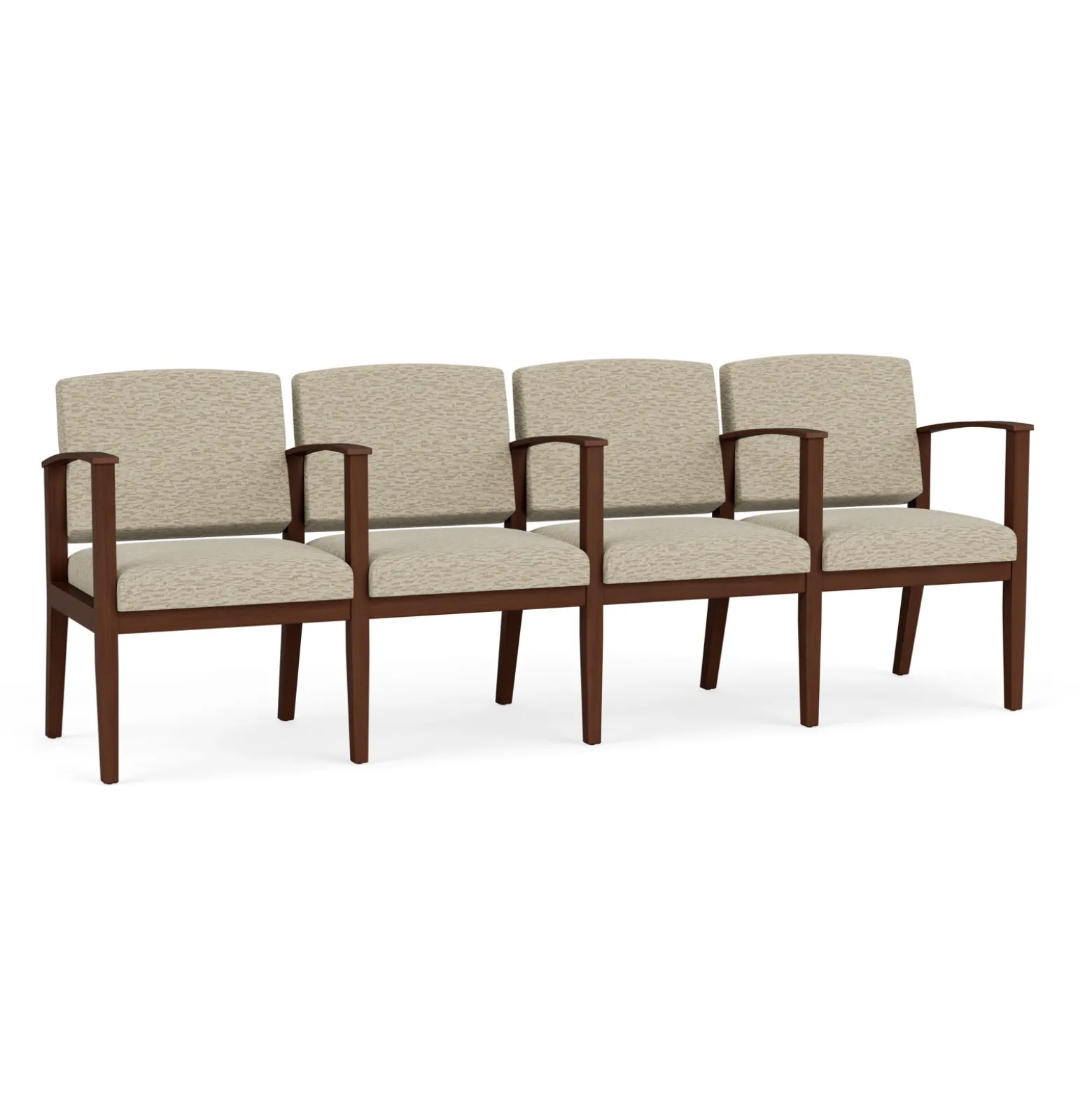 Mason Street Wood 4 Seat Sofa with Center Arms in Standard Upholstery