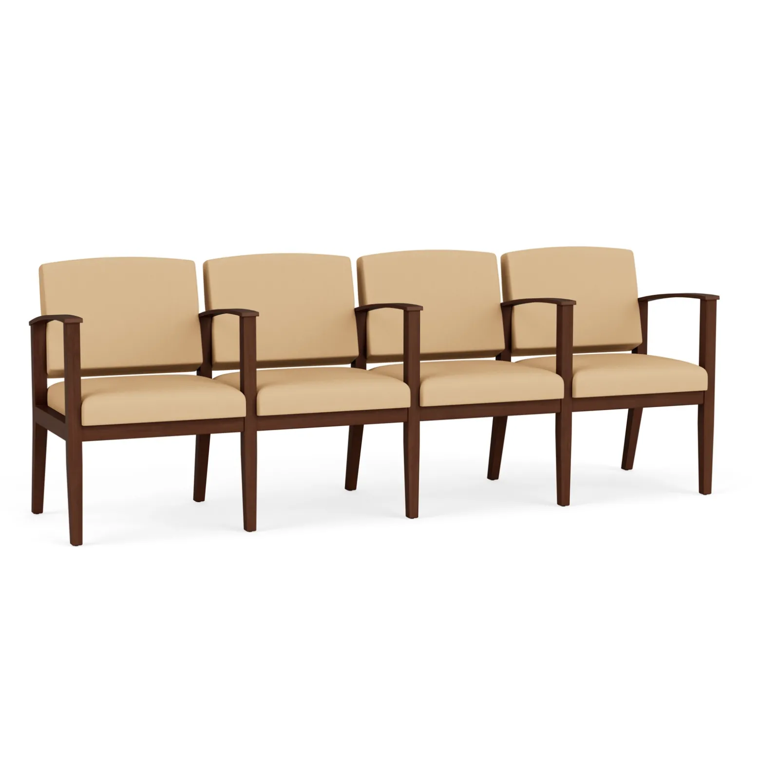 Mason Street Wood 4 Seat Sofa with Center Arms in Standard Upholstery