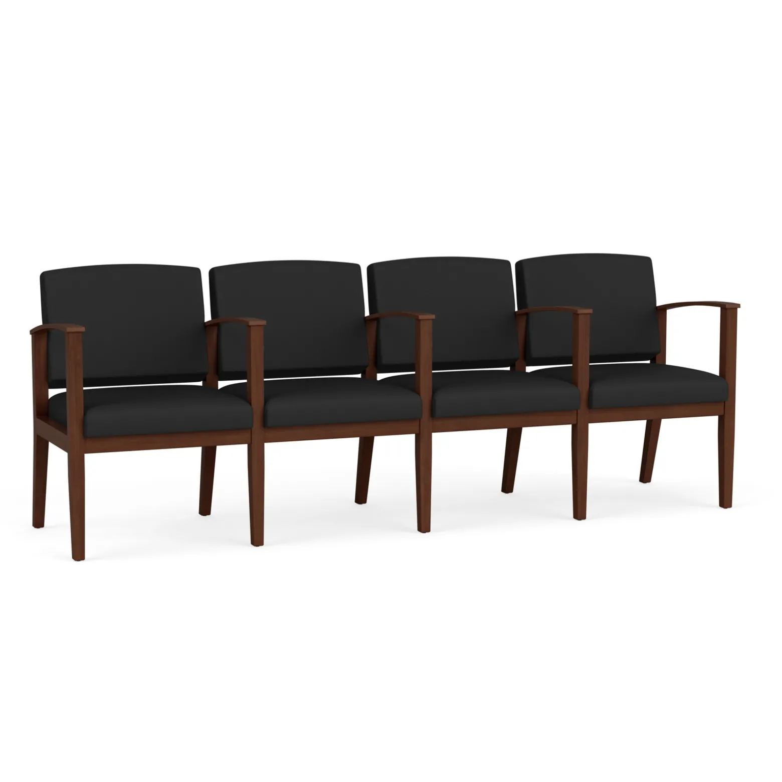 Mason Street Wood 4 Seat Sofa with Center Arms in Standard Upholstery