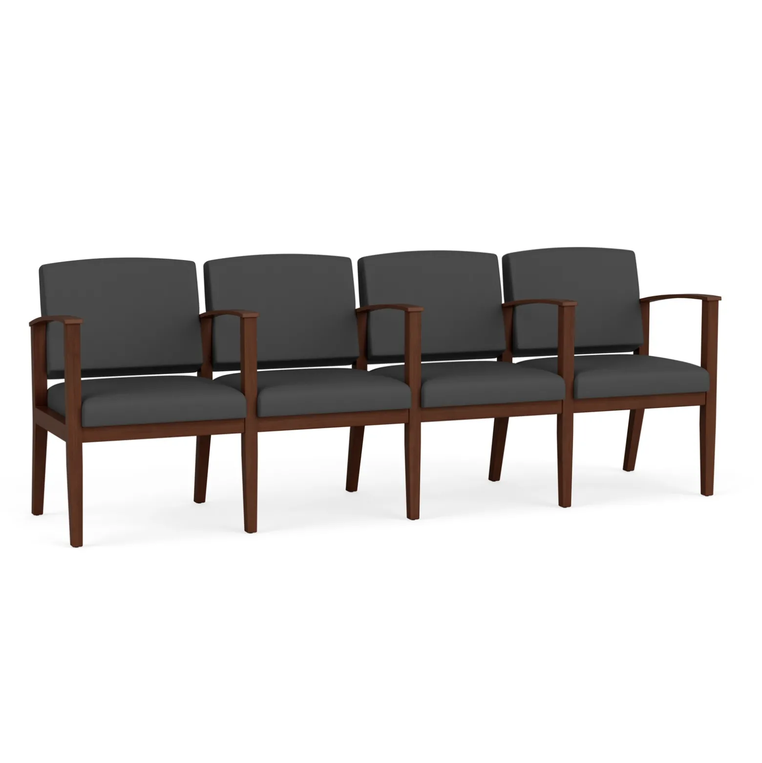Mason Street Wood 4 Seat Sofa with Center Arms in Standard Upholstery